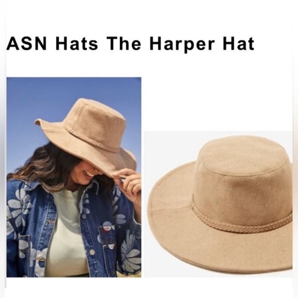 ASN Harper Floppy Hat Tan Felt FabFitFun Boho Anthropology Packable Wide $68